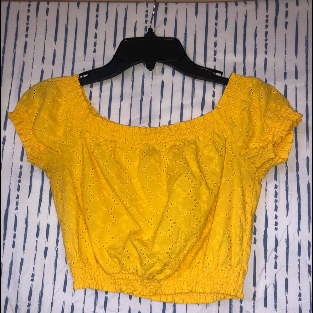 Divided Yellow Crop Top